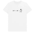 Front view of the ctrl + alt + delete pints men’s tee, white shirt displaying a graphic of a pint glass with keyboard keys