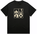Front view of the Cornerstone Heavyweight Men’s T‑shirt in black with sepia‑tone graphic across chest