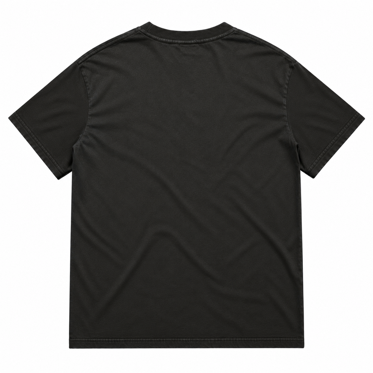 Heavyweight men’s Cigarettes & Alcohol T‑shirt back view, solid fabric, short sleeves, crew neck, no graphics on back